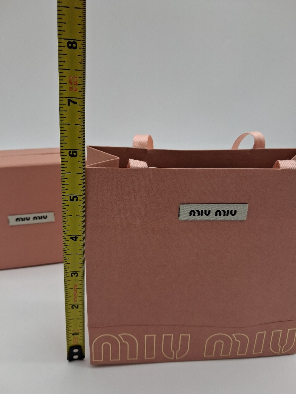 MIU MIU Pink Gift Packaging Set Box Bag Tissue RFID Booklet Cards EUC - Picture 14 of 16